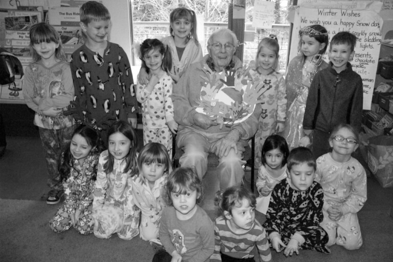 Beloved class room aid, Grandpa Les, with The Attic primary class
