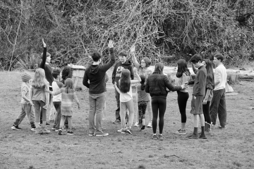 students in a circle